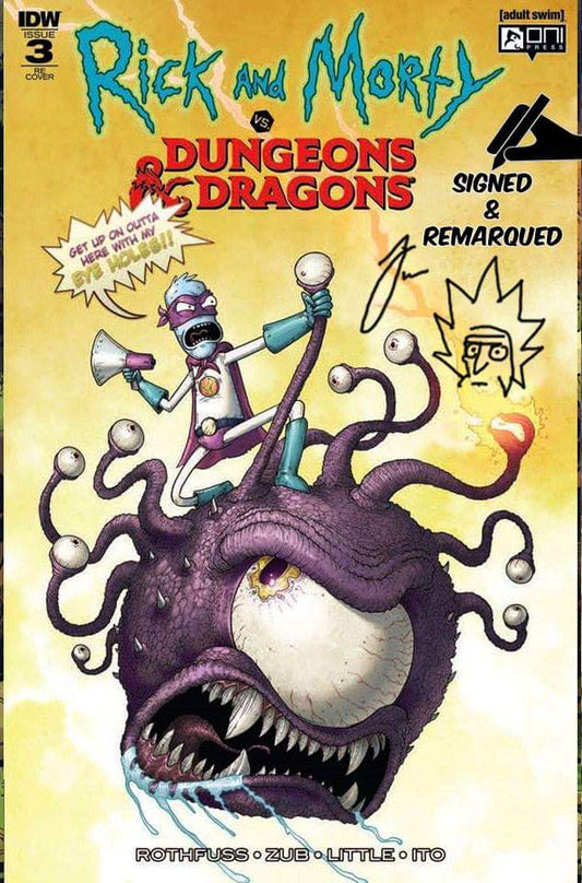 RICK & MORTY VS DUNGEONS & DRAGONS #3 (OF 4) MIKE VASQUEZ VARIANT LIMITED TO 500 COPIES SIGNED & REMARQUED