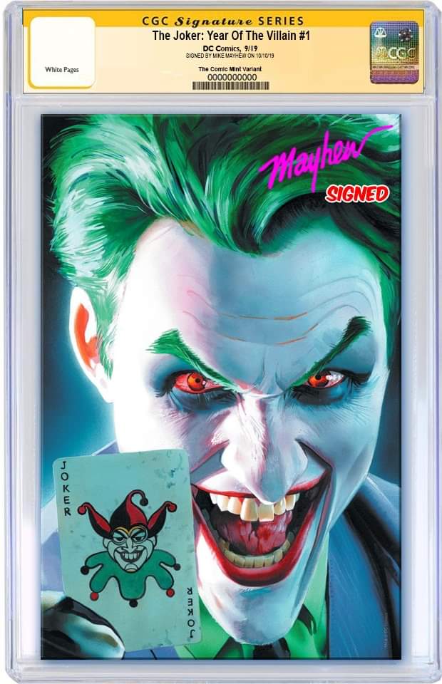 JOKER YEAR OF THE VILLAIN #1 MIKE MAYHEW VIRGIN VARIANT LIMITED TO 600 CGC SS PREORDER