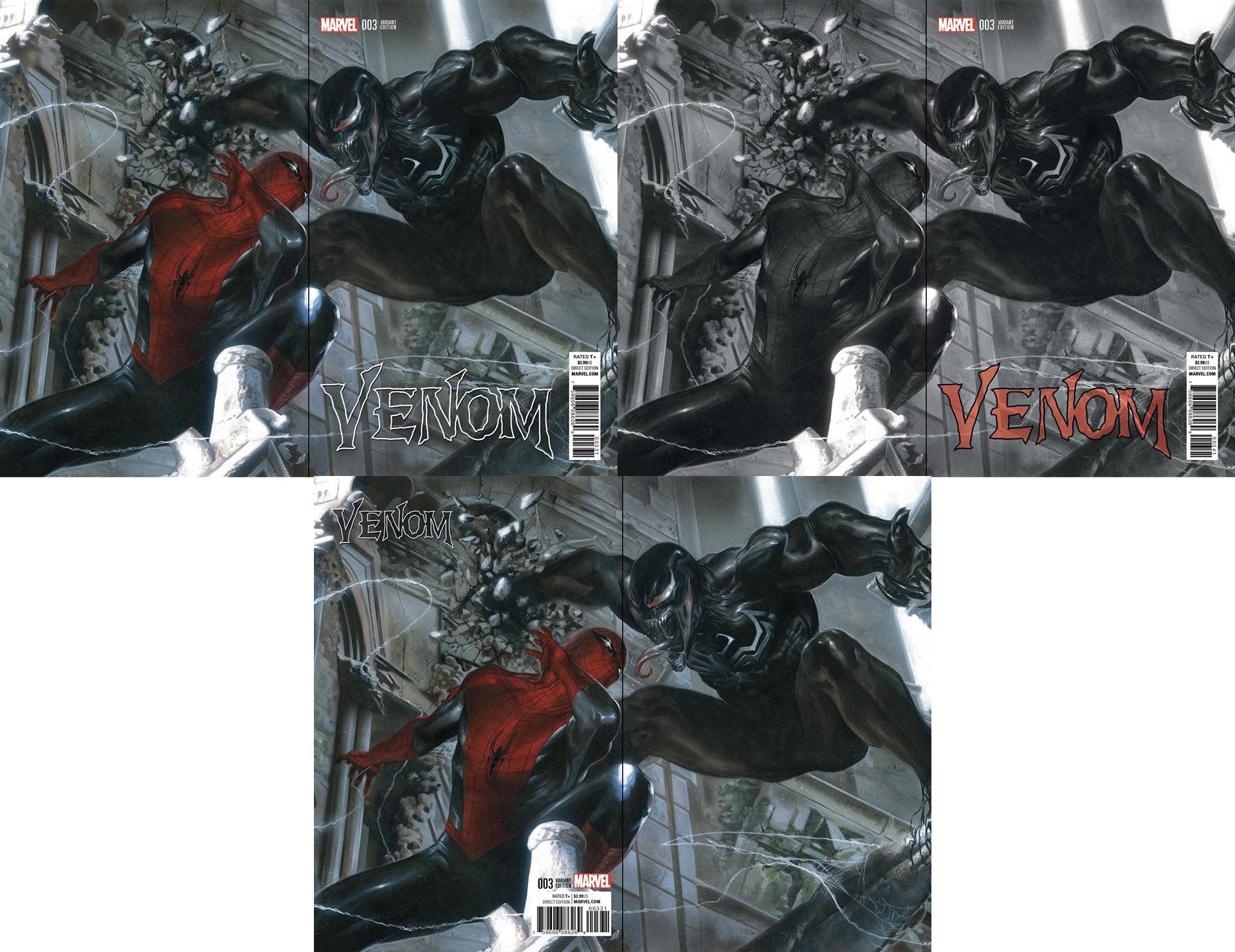 NOW VENOM #3 GABRIELE DELL’OTTO COLOR B&W VIRGIN VARIANT SETS - Sad Lemon Comics